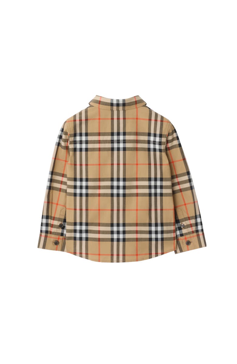 Burberry Check Cotton Shirt, Alternate, color, Sand Beige