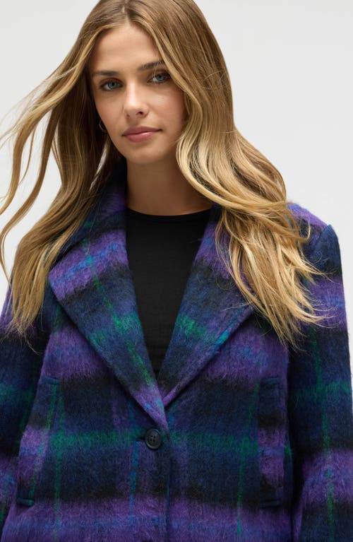 Nvlt Oversize Plaid Notch Lapel Coat In Blue