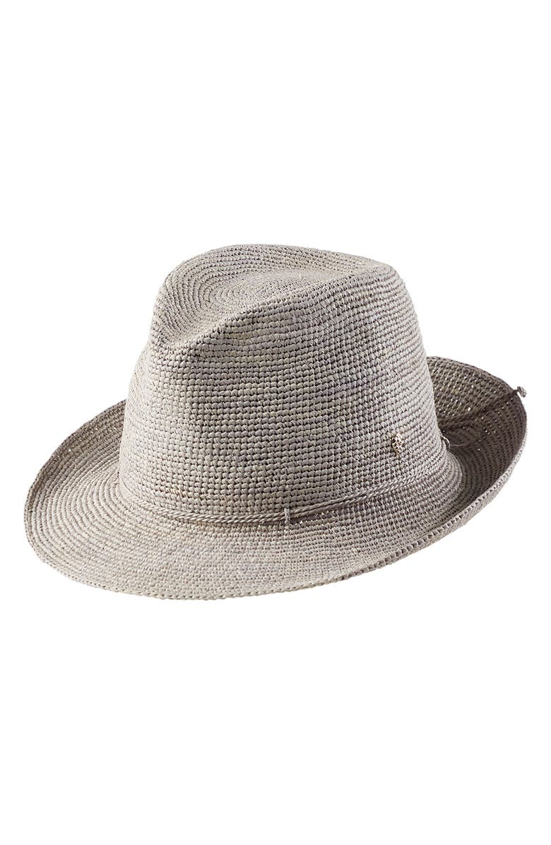 Helen Kaminski Raffia Crochet Packable Sun Hat, Main, color, 