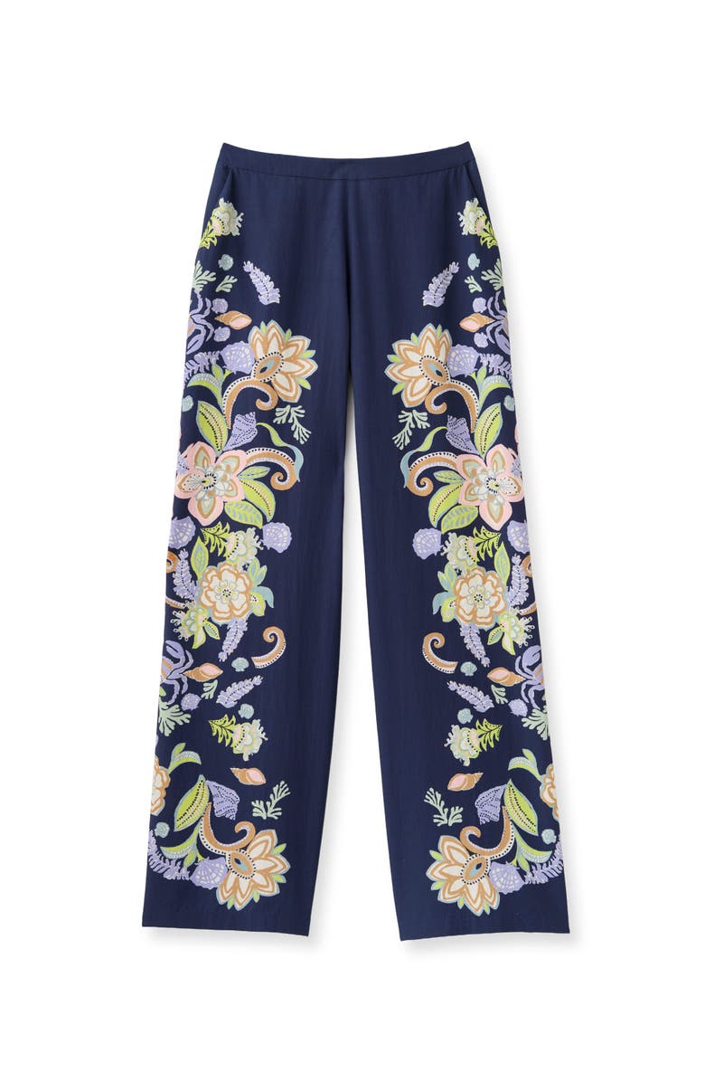 Cartolina Olivia Printed Wide-Leg Pant, Main, color, Mariner's Bloom