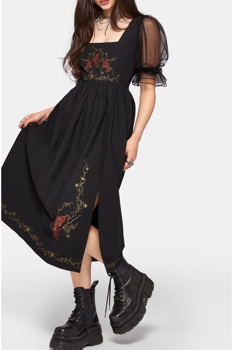 Phoenix Midi Dress, Alternate, color, Black