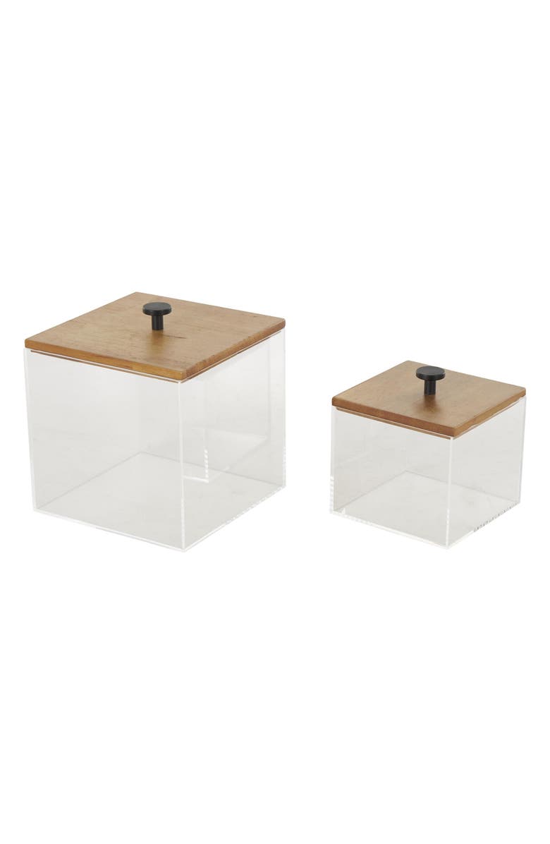 UMA Contemporary Set of 2Decorative Acrylic Boxes, Alternate, color, Clear