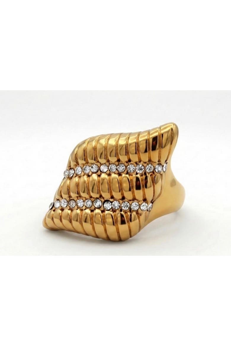 Shell Statement Ring with Sculpted Design, Alternate, color, Yellow