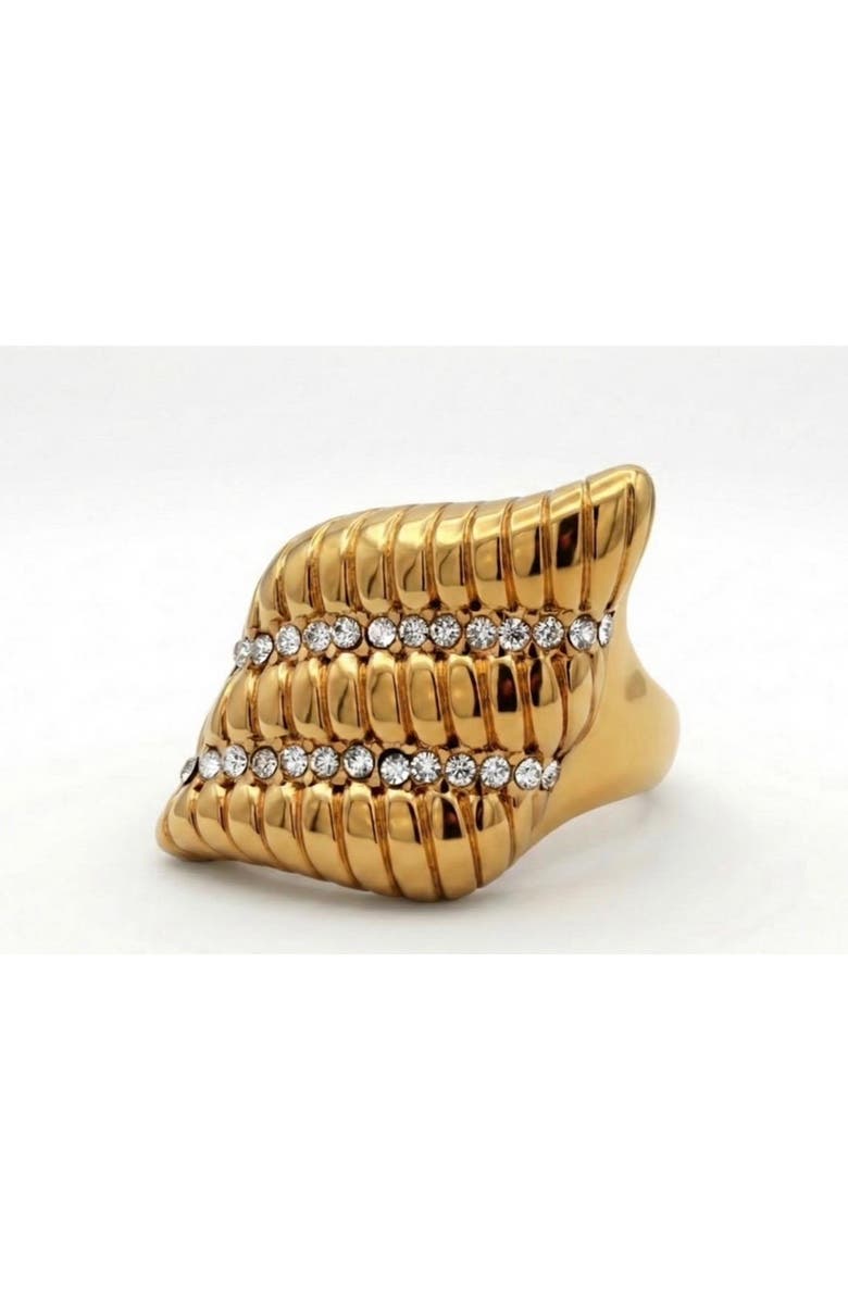 Gemini Jewelry Shell Statement Ring with Sculpted Design, Alternate, color, Yellow