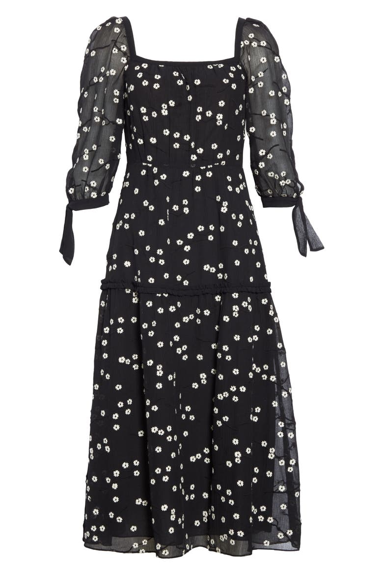 Allessandra Midi Dress, Alternate, color, BLACK COMBO