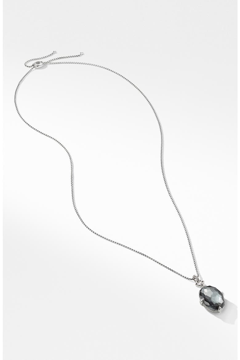 Châtelaine® Small Pendant Necklace, Alternate, color, SILVER/ DIAMOND/ HEMATITE