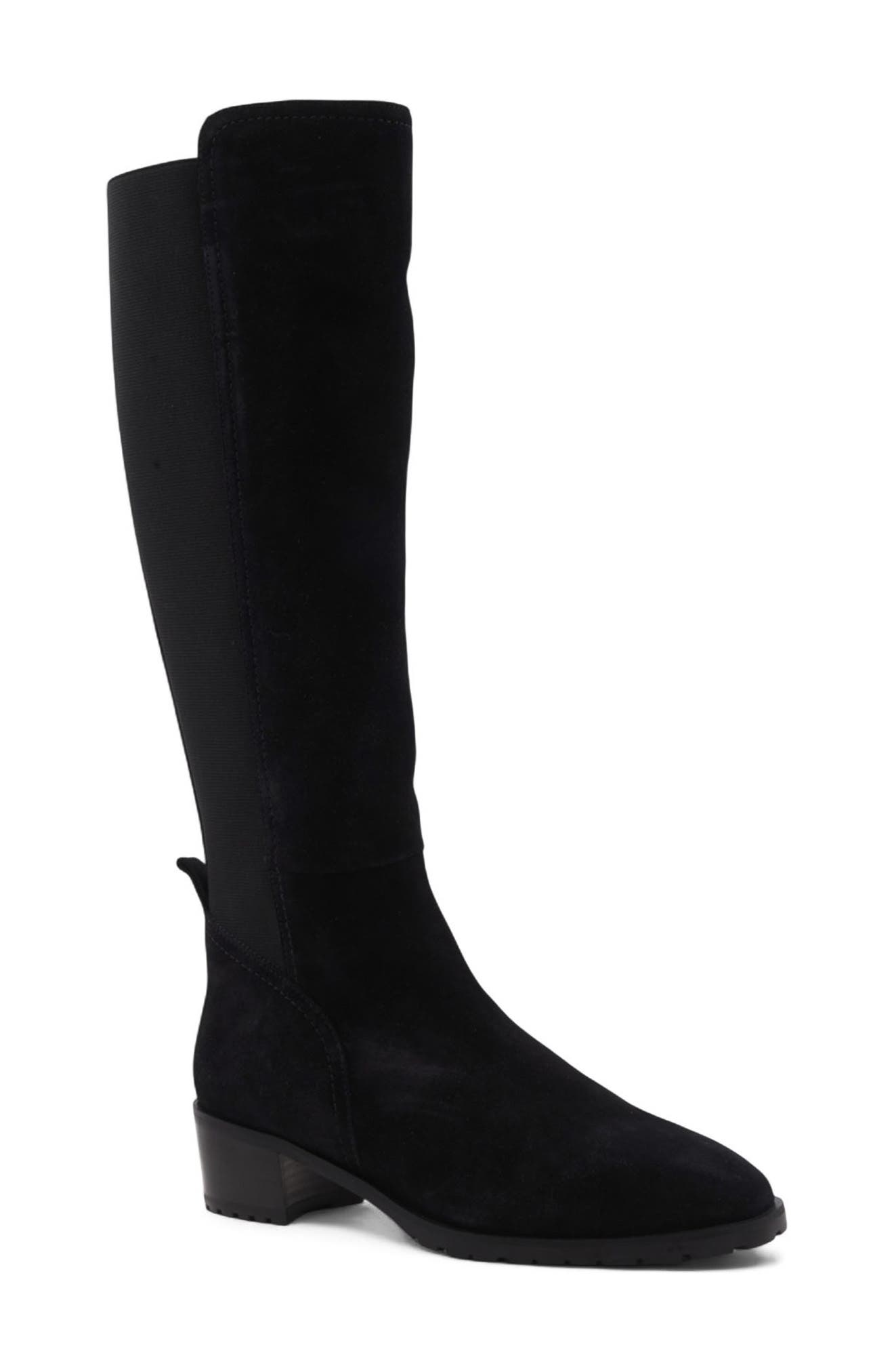 Aquatalia Rhegan Weatherproof Knee High Boot, Main, color, Black Suede