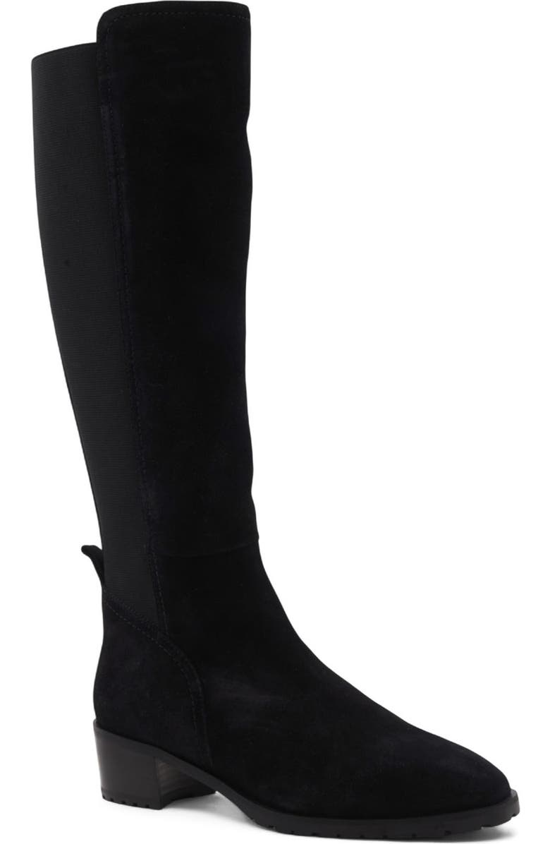 Aquatalia Rhegan Weatherproof Knee High Boot, Main, color, Black Suede