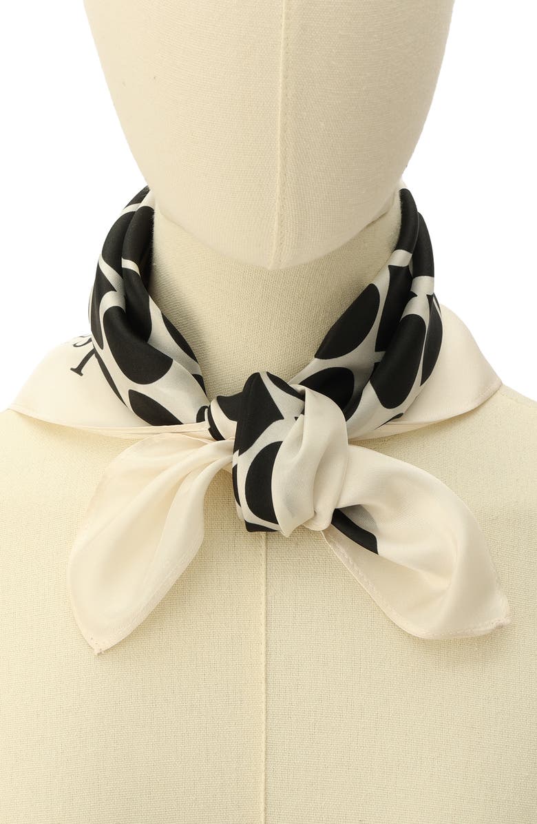 Kate Spade New York noel silk bandana scarf, Alternate, color, 