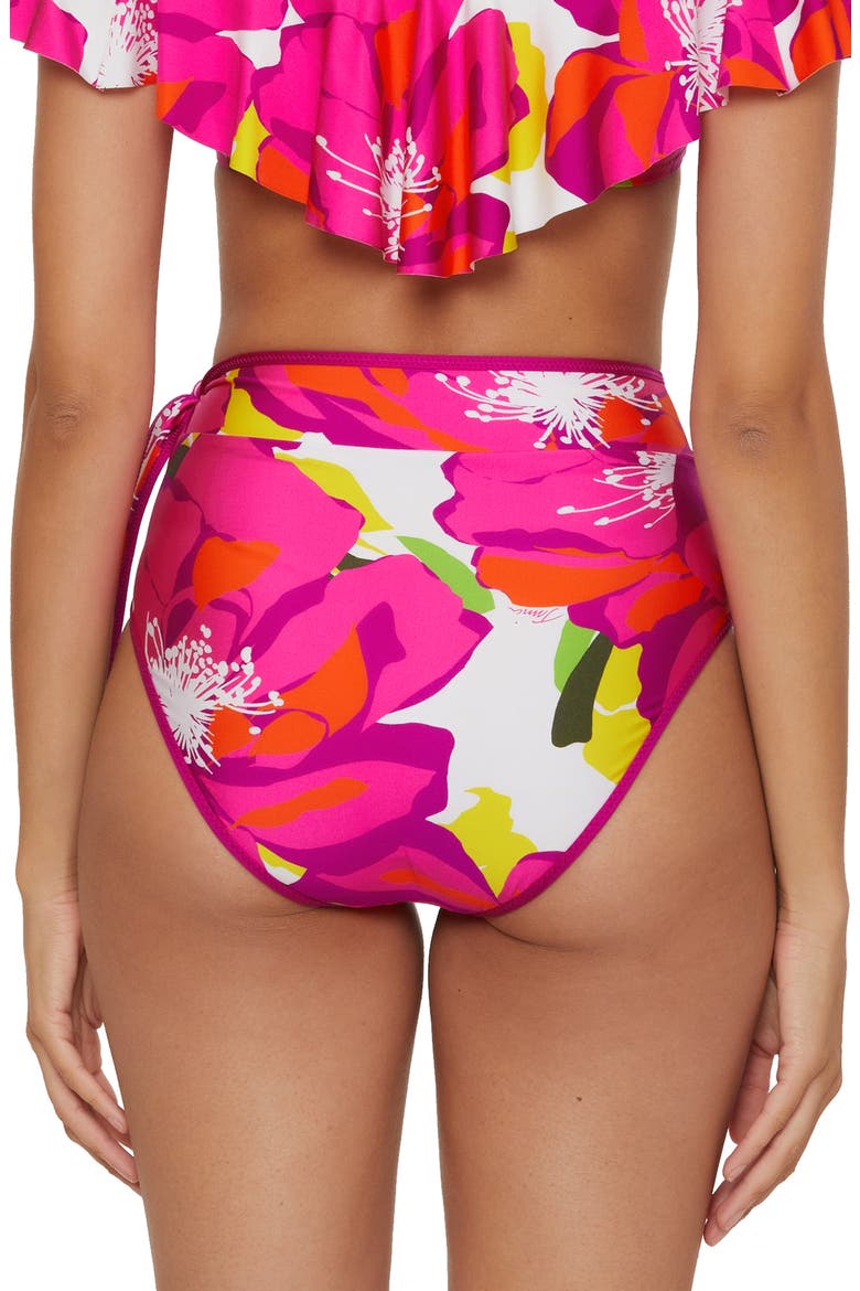 Bloom High Waist Bikini Bottoms, Alternate, color, PINK MULTI