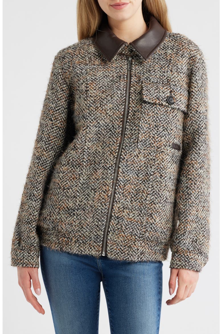 Tweed Jacket, Alternate, color, BURGUNDY T