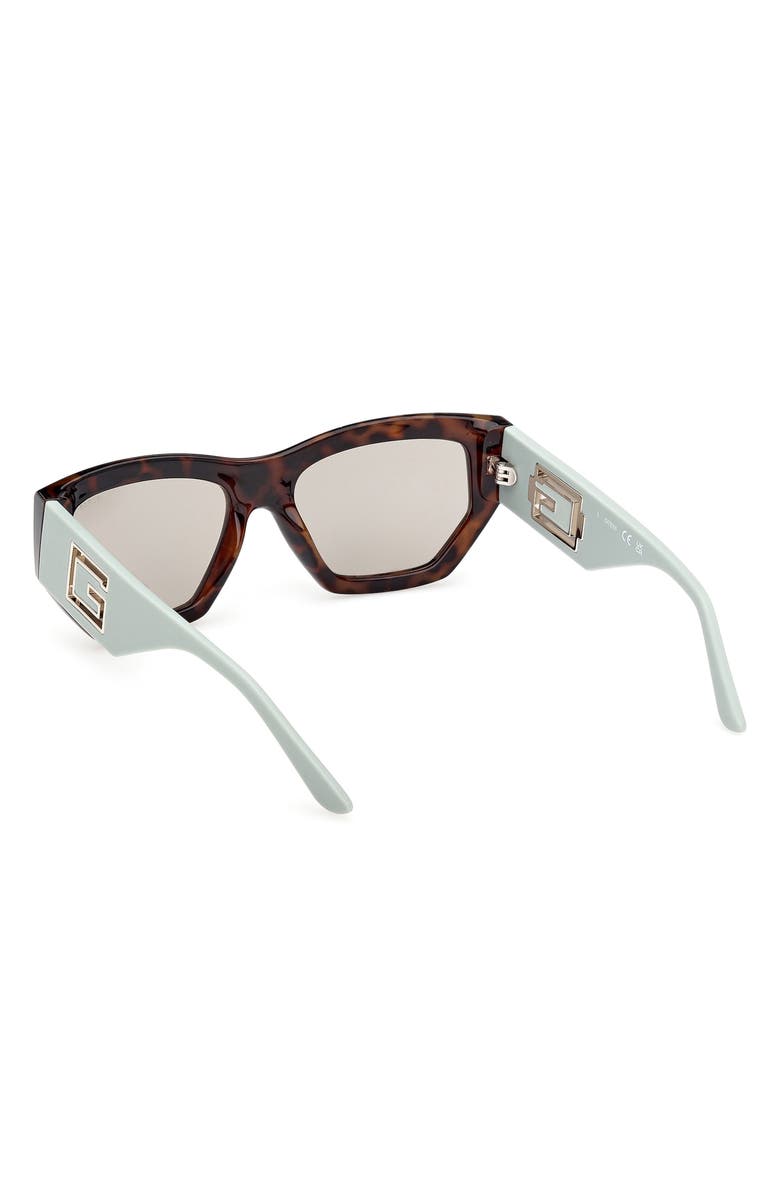 GUESS Geometric Sunglasses, Alternate, color, Havana/ Other / Green Mirror