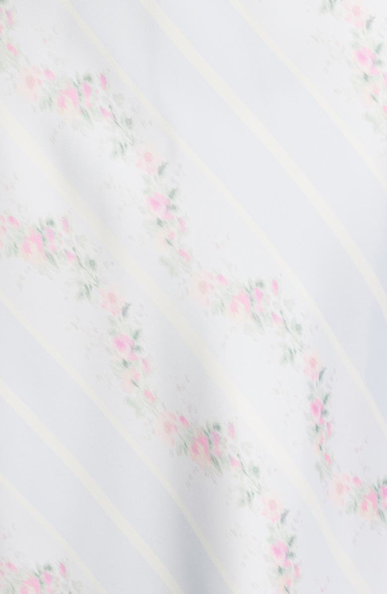 LoveShackFancy Malina Floral Lace Trim Satin Skirt, Alternate, color, 