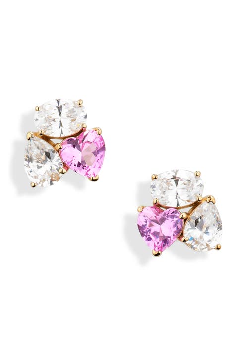 Real Love Pavé Heart Cluster Stud Earrings