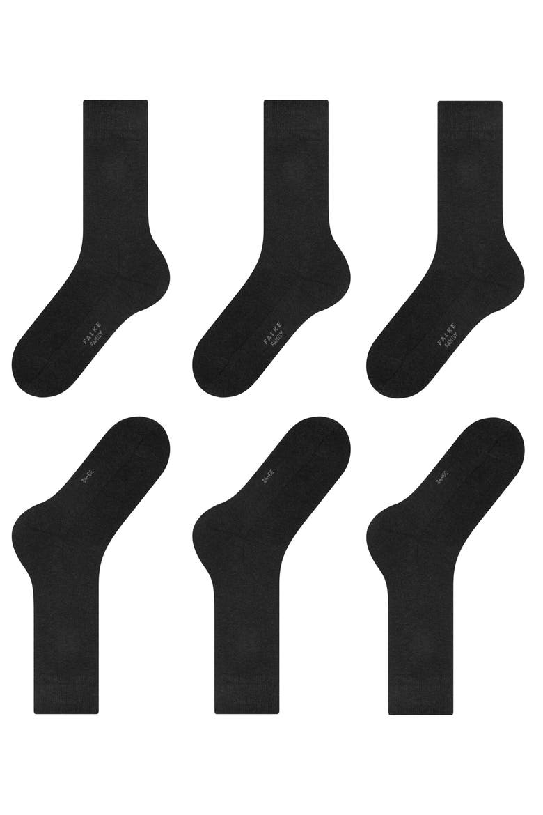 Family 3-Pack Sustainable Cotton Socks, Alternate, color, Anthracite Melange