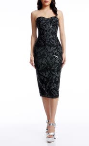 Dress the Population Irina Sequin Strapless Cocktail Dress