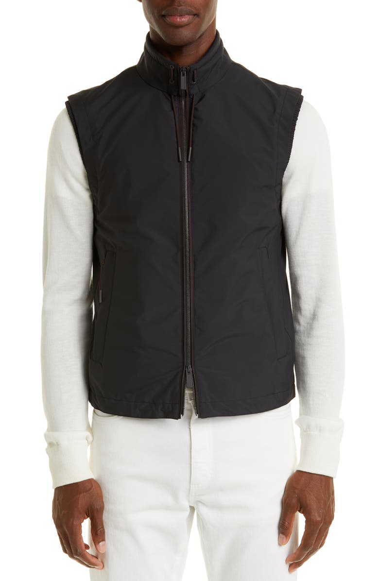 ZEGNA Men's Stratos Outdoor Vest, Main, color, Black