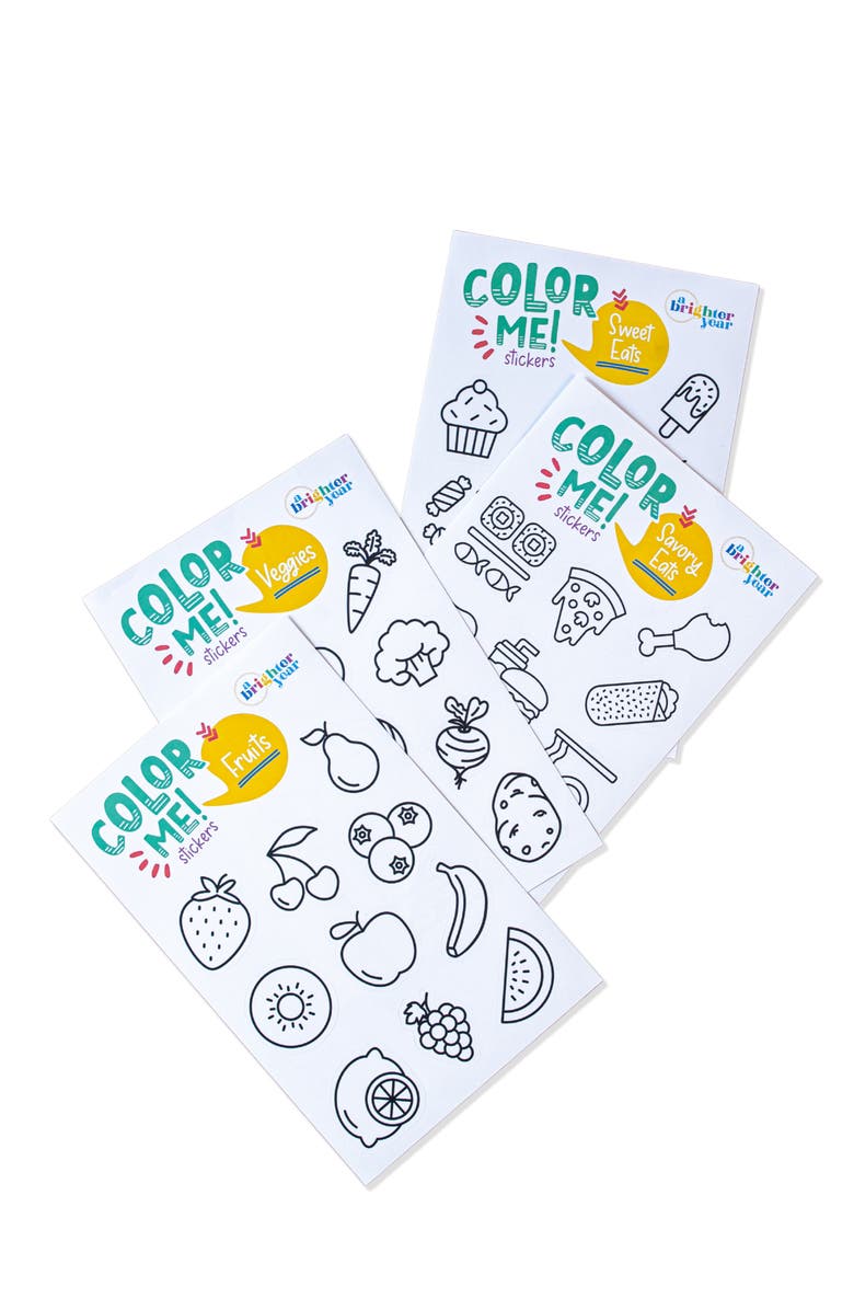 A Brighter Year Color Your Own Sticker Pages, Main, color, Fun Eats