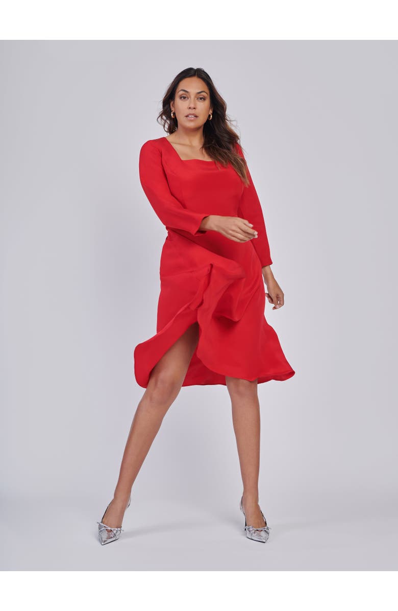 Gabriella Rossetti Alessia Silk Square Neck Dress, Alternate, color, 