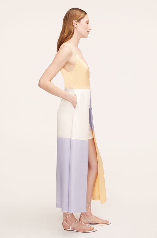 Rebecca Taylor Color Blocked Sleeveless Twill Dress In Colorblock Sorbet Combo