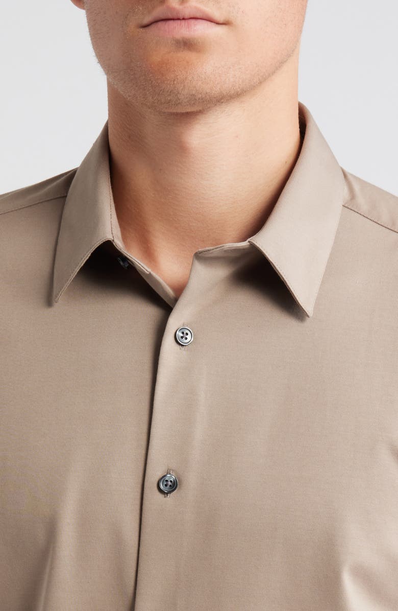 Theory Irving Short Sleeve Button-Up Shirt, Alternate, color, Feather
