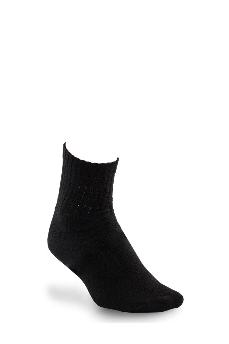 Continuous Comfort 3-pk Quarter Crew Socks, Alternate, color, BLACK