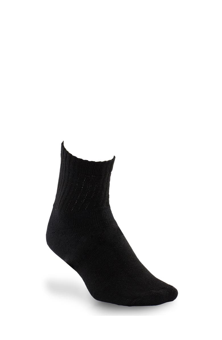 Harbor Bay by DXL Continuous Comfort 3-pk Quarter Crew Socks, Alternate, color, Black