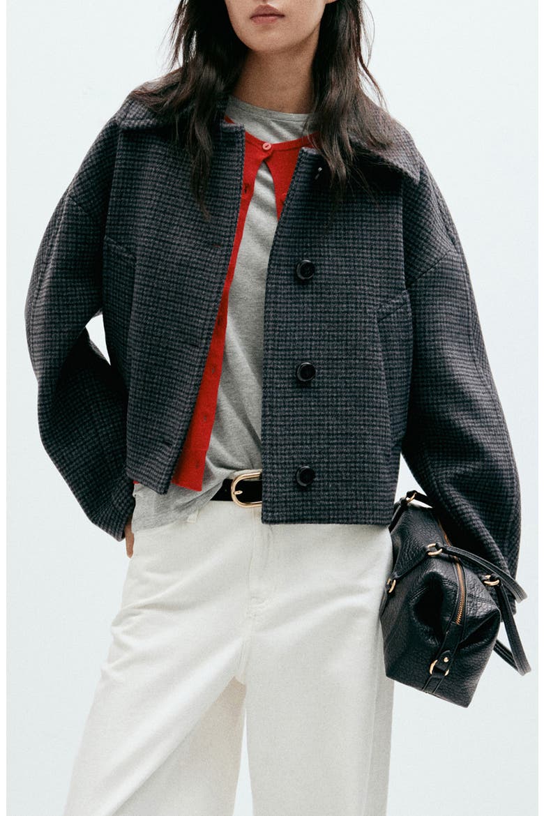 Houndstooth Jacket, Main, color, NAVY