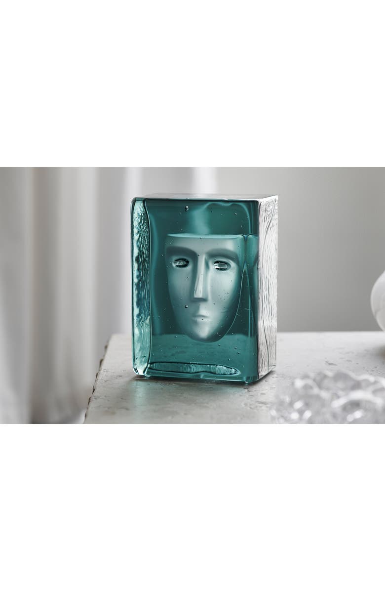 Kosta Boda Azur Frost Crystal Decor, Alternate, color, Green