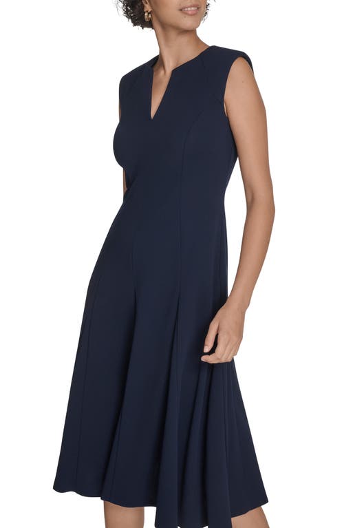 Calvin Klein Sleeveless A-line Midi Dress In Purple
