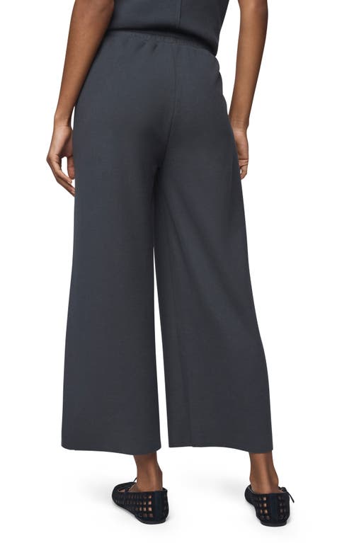 Splendid Winslow Crop Wide Leg Sweatpants In Black
