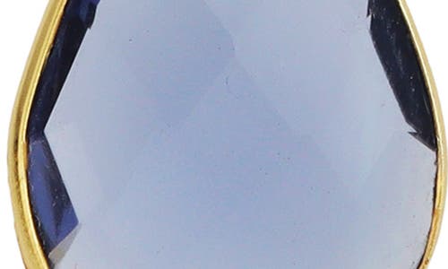 Panacea Blue Teardrop Earrings In Gold