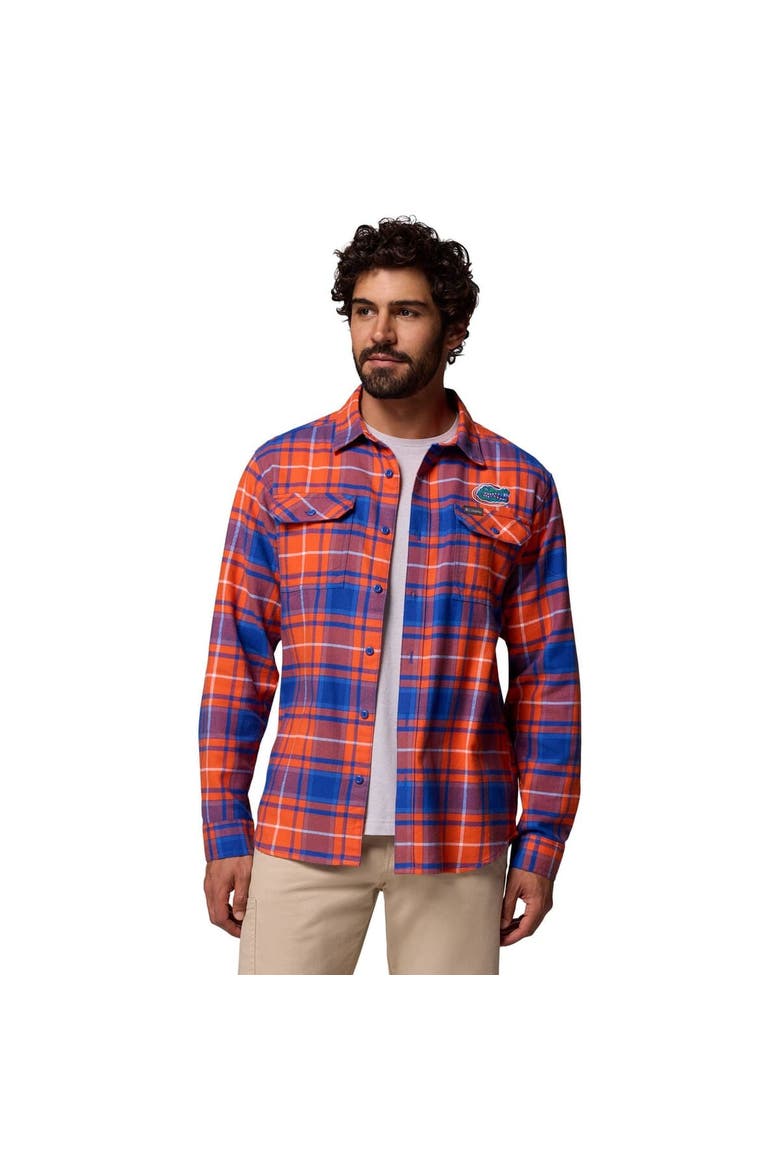 Men's Columbia  Orange Florida Gators Flare Gun Omni-Wick Flannel Long Sleeve Button-Up Shirt, Alternate, color, Orange