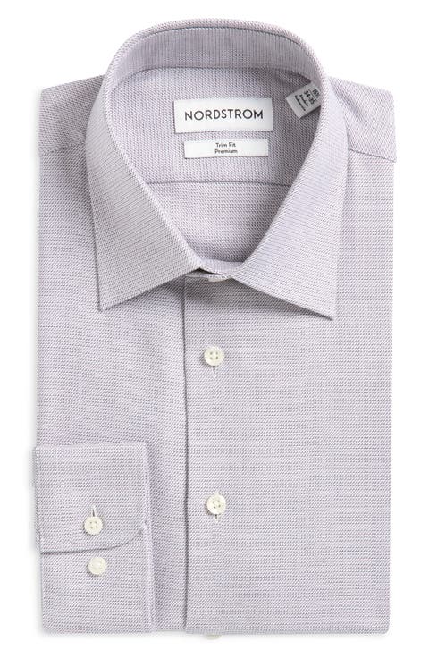 Trim Fit Cotton Dobby Dress Shirt