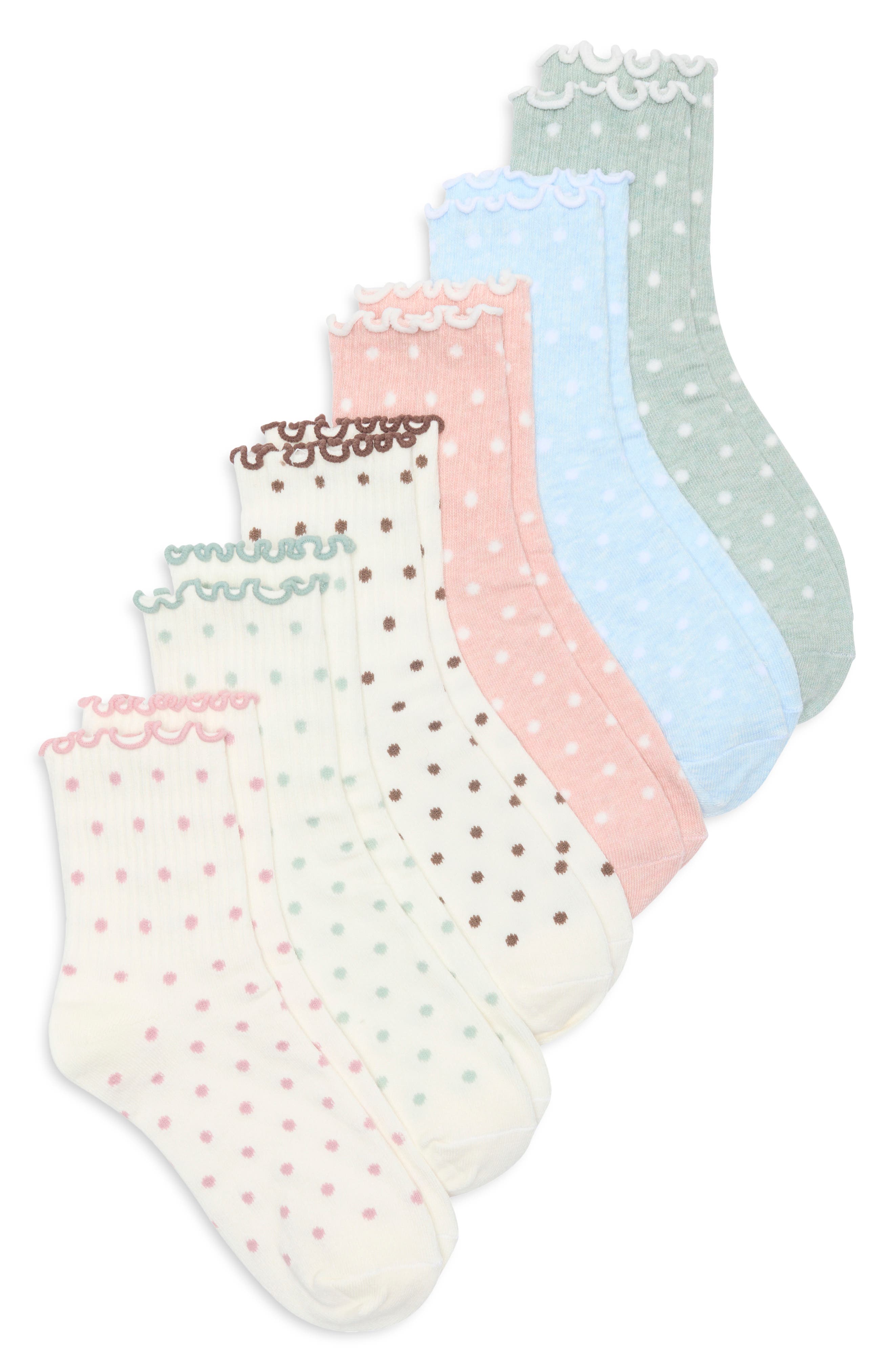 YOGALICIOUS 6-Pack Lettuce Edge Crew Socks