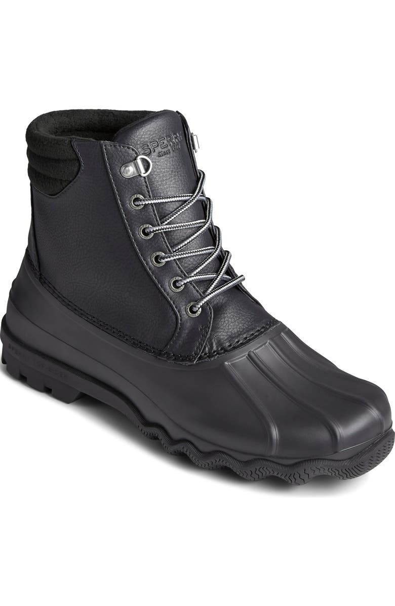 Sperry Avenue Waterproof Duck Boot, Main, color, Black