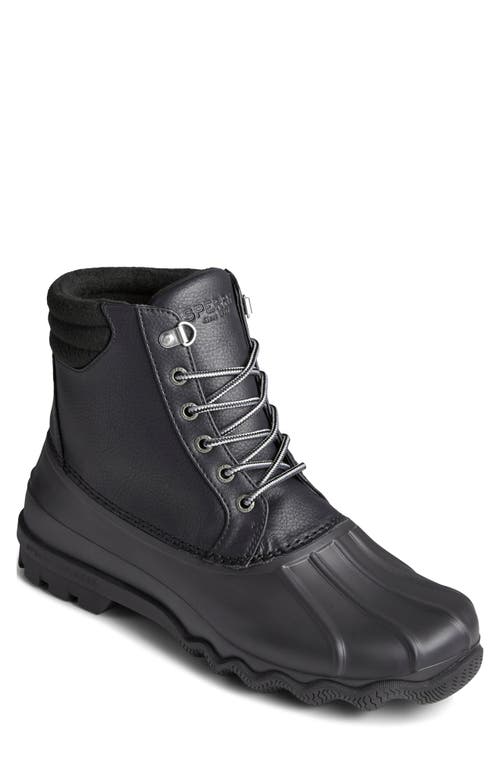 Sperry Avenue Duck Mens Faux Leather Outdoor Ankle Boots In Black