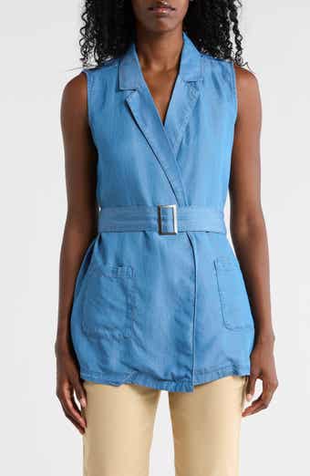Nicole Miller Belted Denim Vest