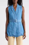 Nicole Miller Belted Denim Vest