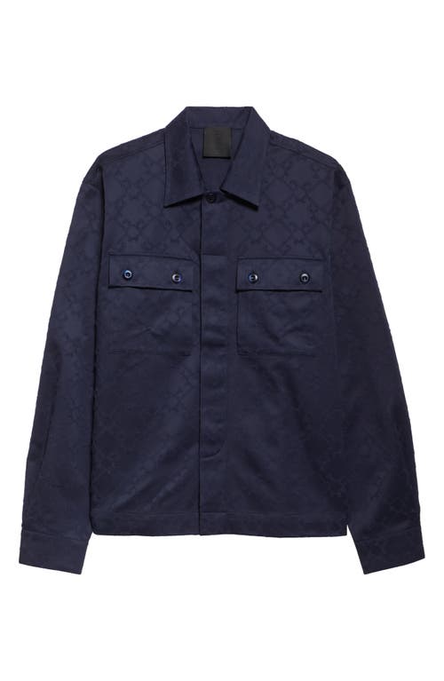 Givenchy Shirt In Monogram 72 Cotton In Navy