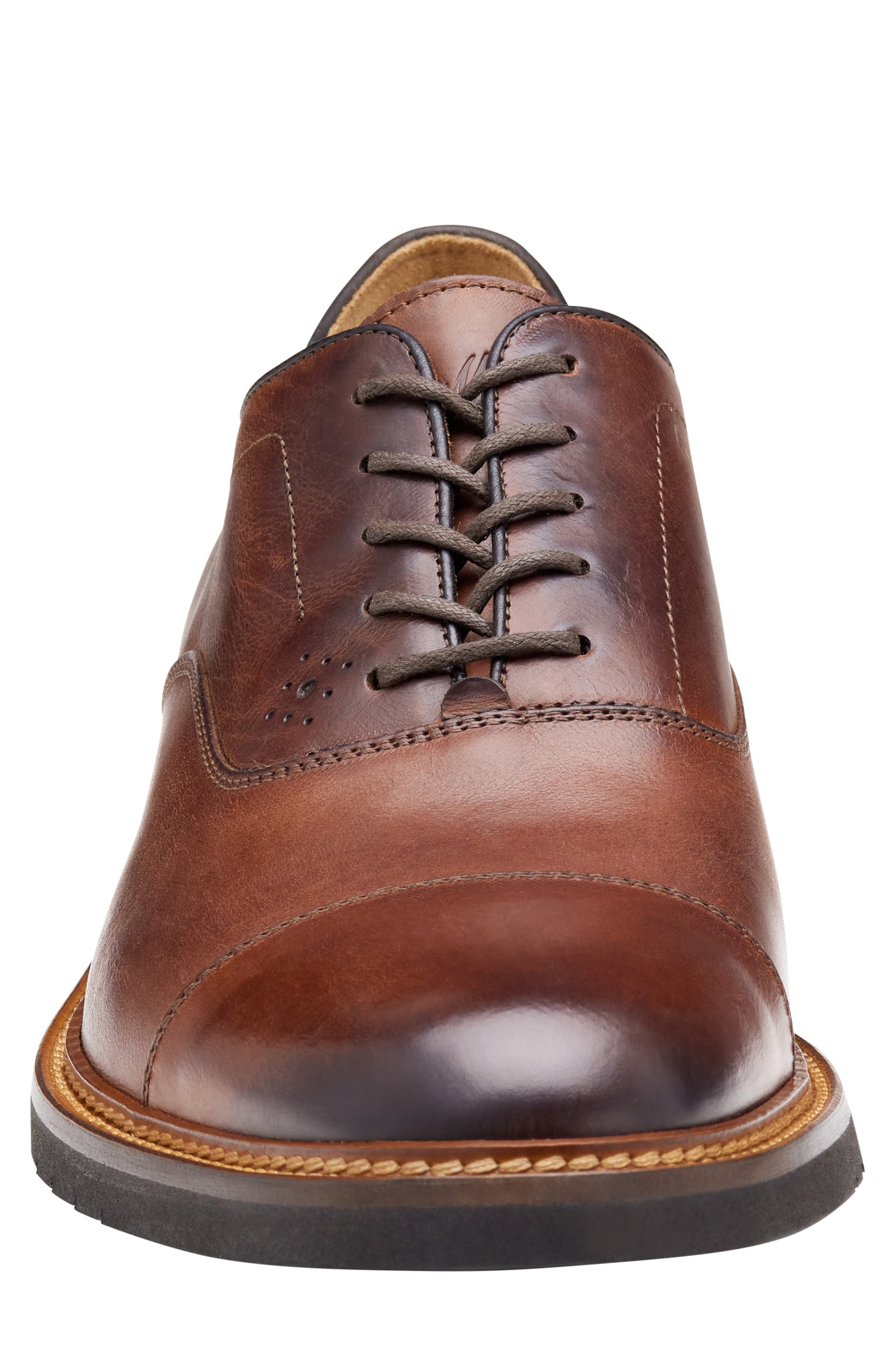 Johnston 
Murphy Hartford Cap Toe Oxford, Alternate, color, Tan Italian Calfskin