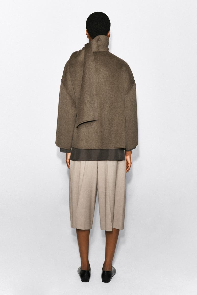 Scarf Jacket, Alternate, color, BROWN