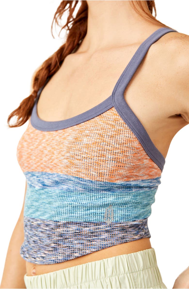Free People FP Movement All Clear Stripe Space Dyed Rib Crop Camisole, Alternate, color,