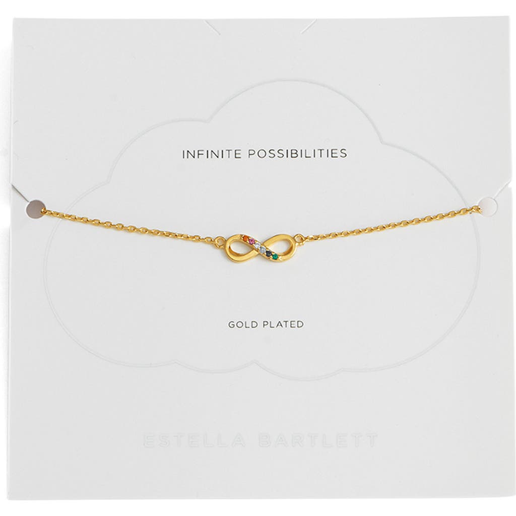 Estella Bartlett Cubic Zirconia Infinity Bracelet In Gold