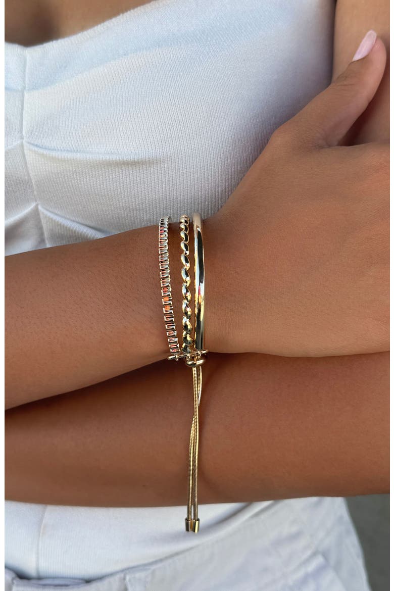 3-Line Cuff Bracelet, Alternate, color, GOLD