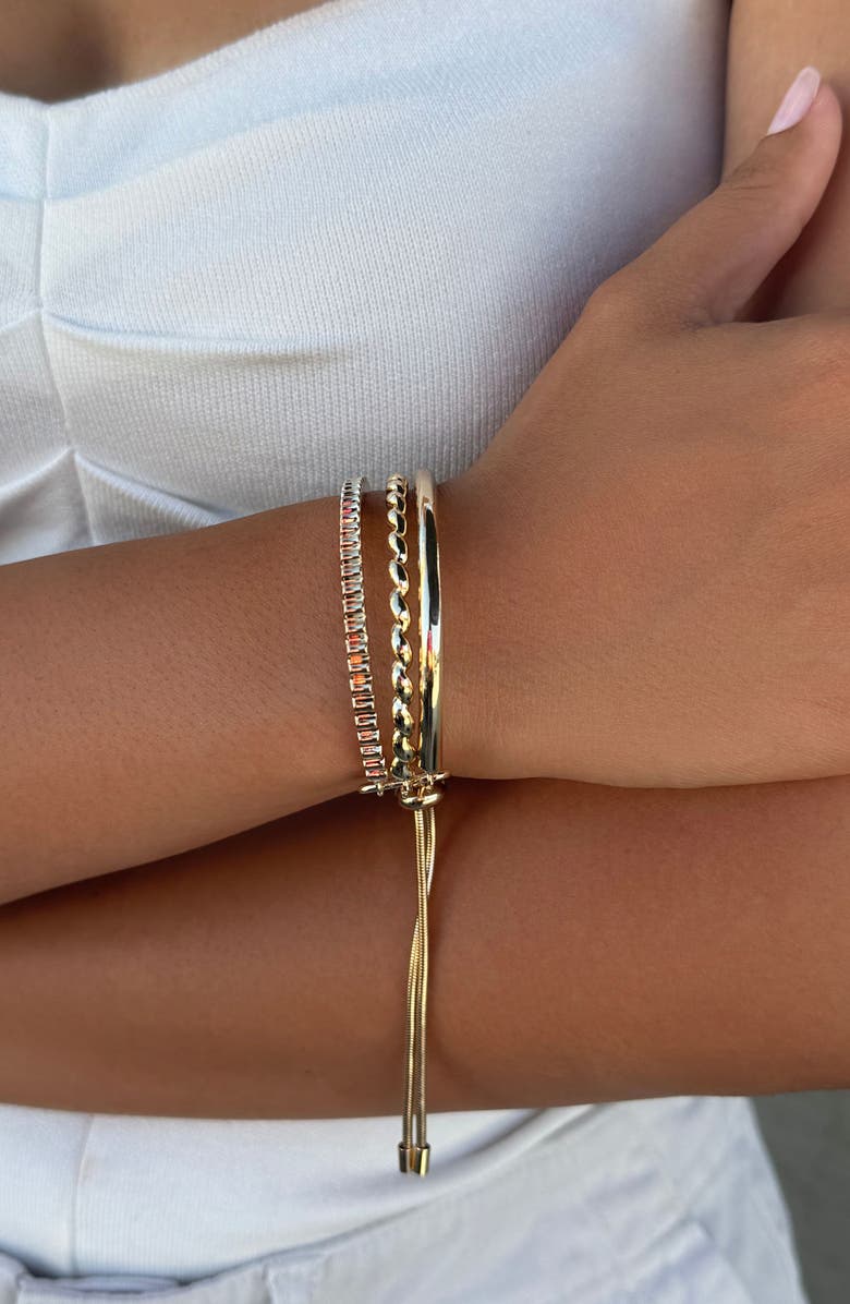 Adornia 3-Line Cuff Bracelet, Alternate, color, Gold