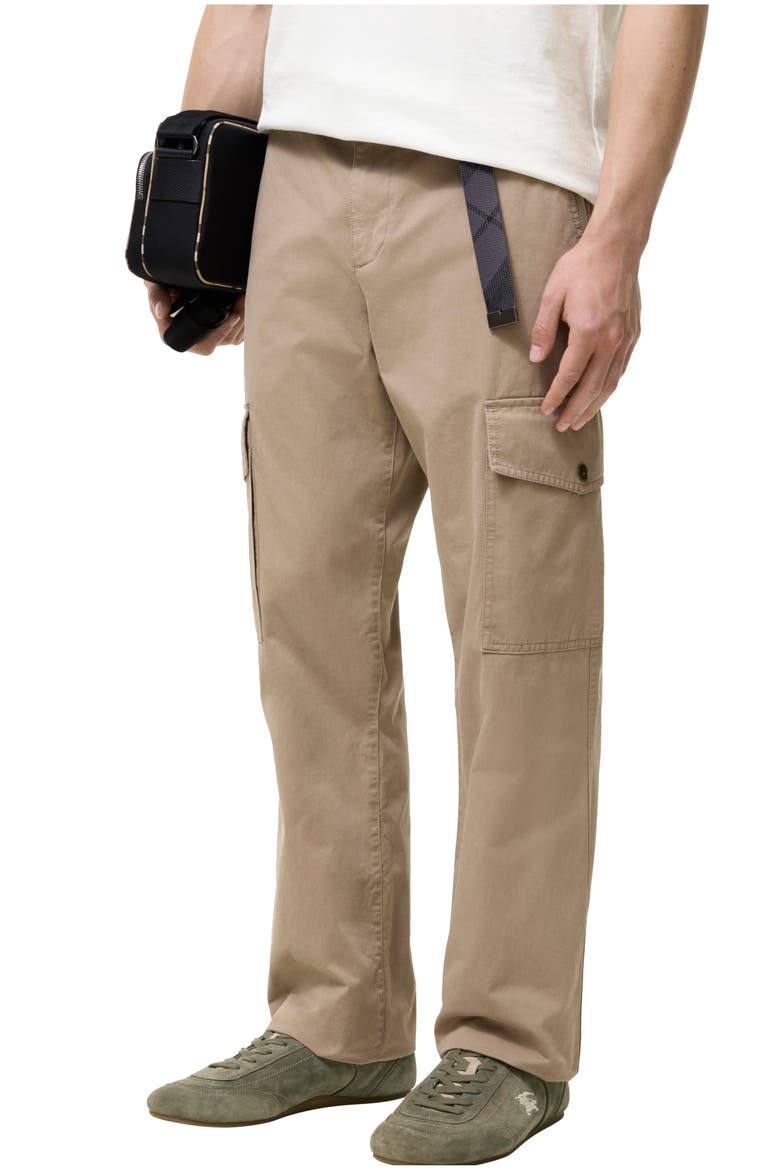 Cotton Twill Cargo Trousers, Main, color, Saltmarsh beige