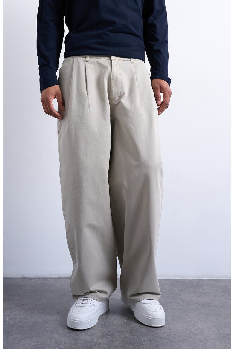 Super Baggy Twill Trousers, Main, color, STONE