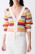DELUC Ponte Stripe Reversible Cardigan