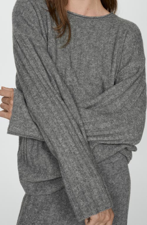 Mango Knitted Pyjama Trousers Medium Heather Grey In Medium Heather Grey
